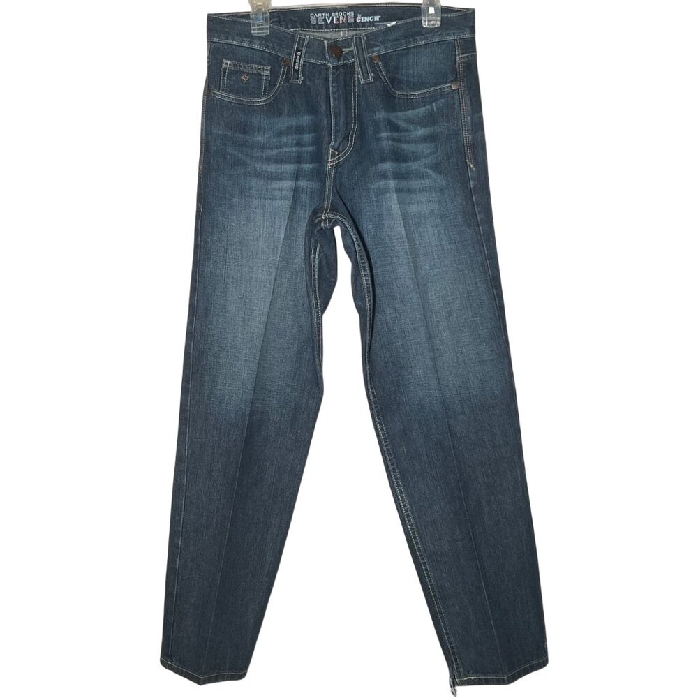Garth Brooks Sevens by Cinch Loose Fit Boot Cut Jeans 31x32 Creased Western